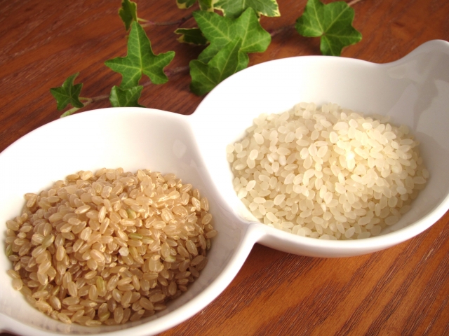 玄米と胚芽米の比較イメージ